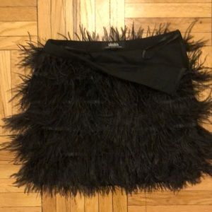 Feather mini skirt